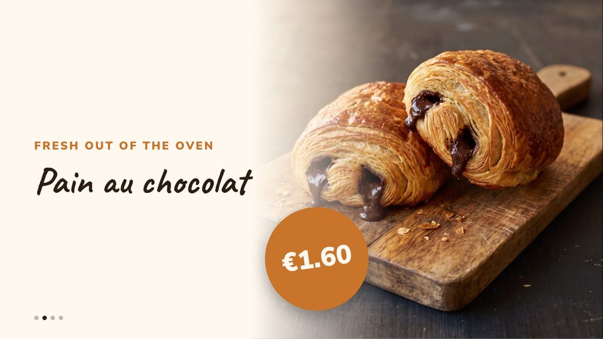 One pastry filling the screen with its photo and price
