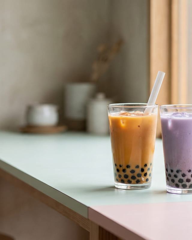 Two cups of bubble tea