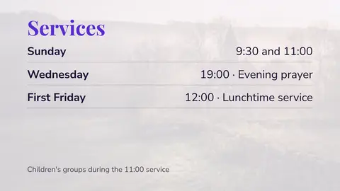 Service times: la semana habitual. Una plantilla de easyCMS Studio.
