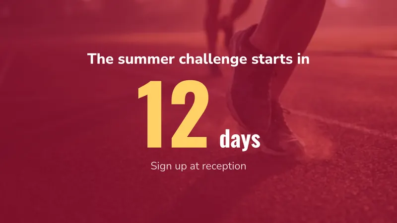 Challenge countdown: Days until it starts. An easyCMS Studio template.