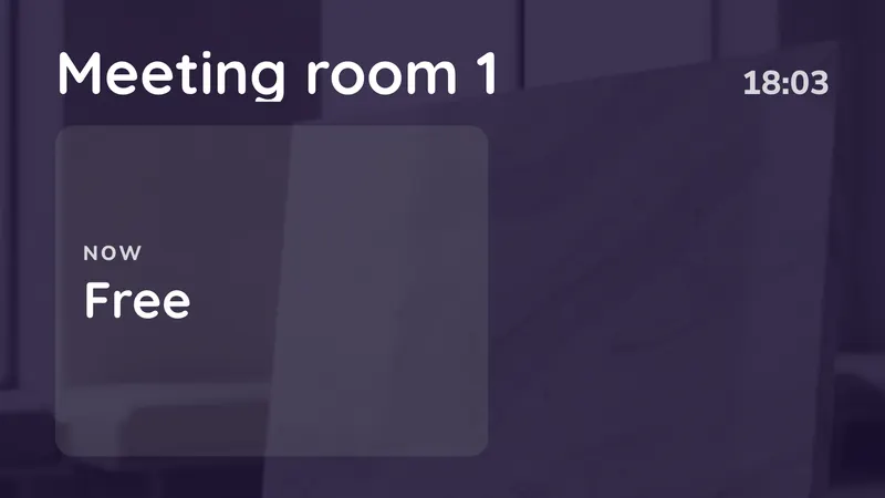 Door sign: On now, and next. An easyCMS Studio template.