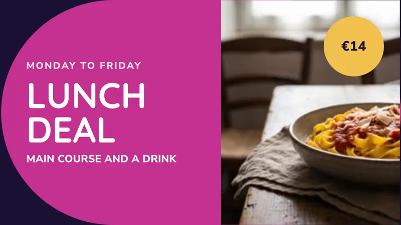 Lunch deal: Weekday offer with a price. An easyCMS Studio template.